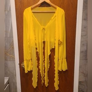Shein Curve women's 1xl sexy yellow blouse